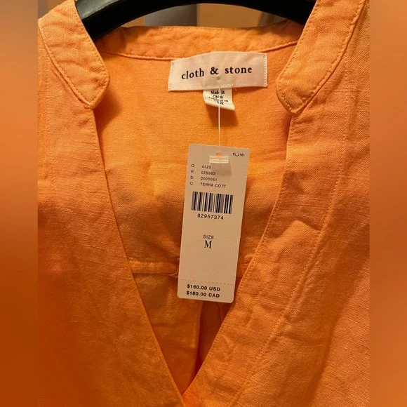 Anthro Cloth and Stone NWT sleeveless button down romper, Sz Med linen/rayon - Picture 11 of 11